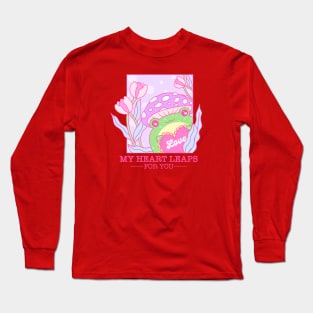 My Heart Leaps For You. Frog In Love. Happy Valentines Day Long Sleeve T-Shirt